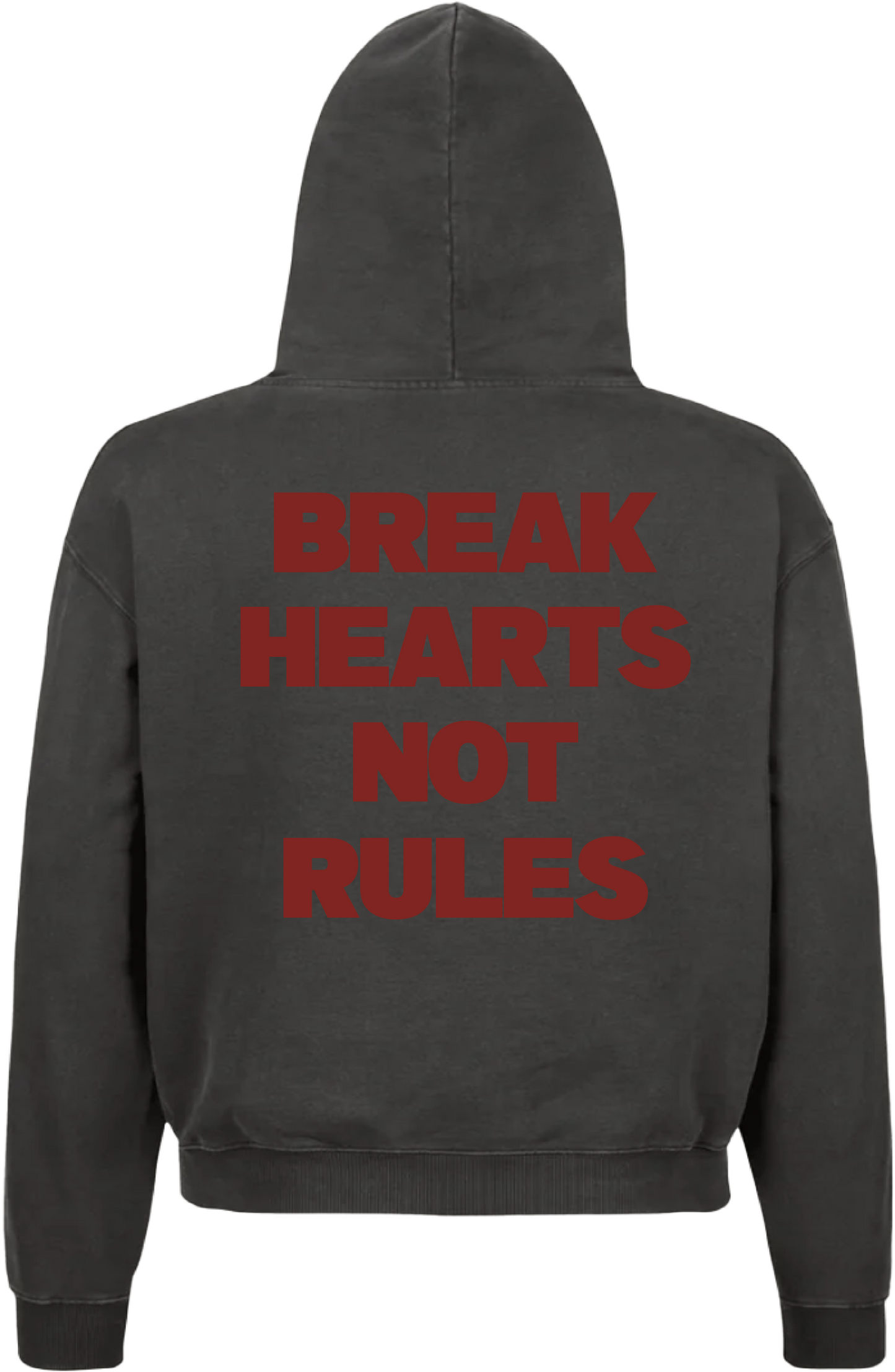 Break Hearts Not Rules - Vintage Grey Hoodie